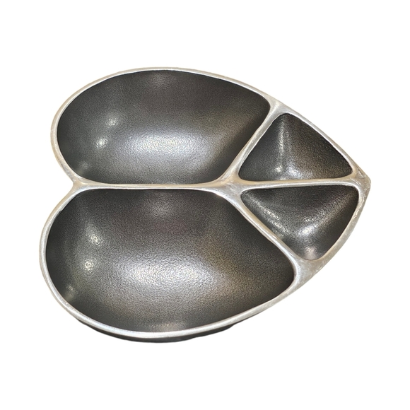 Heart-Shaped Divided Love & Peace Nut & Candy Serving Dish Inspired Generations - Picture 3 of 6